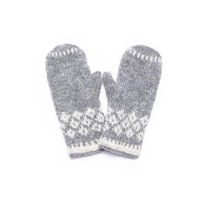 5965 Women's Vail Diamond-patterned Wool Handknit Winter Mittens (ice)